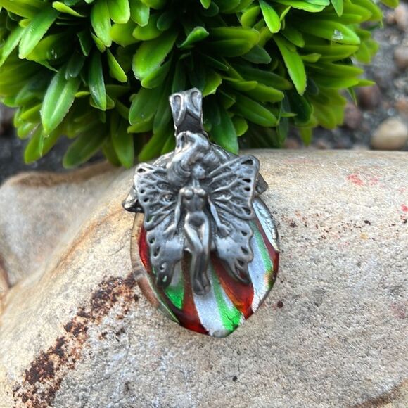 Pewter Fairy Angel Glass Pendant Set - Picture 3 of 5